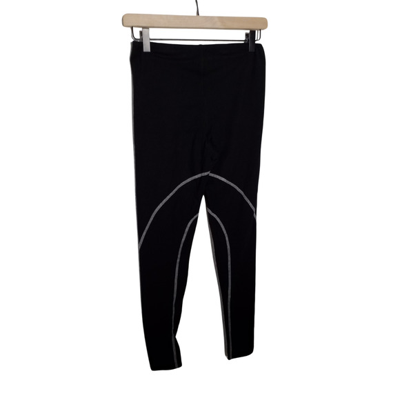 Norma Kamali Womens Black Leggings Size XS Cotton Blend Stretch Mid Rise - Picture 1 of 6